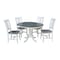 International Concepts Round 36 in Rd Extension Dining Table, 4 San Remo Chairs, White/Heather Gray, 36 W, 48 L, 29.3 in H K05-36RXT-C10-4 - alternate 1